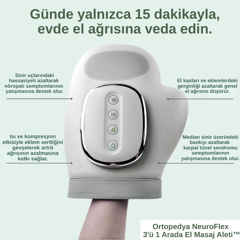 Ortopedya NeuroFlex 3'ü 1 Arada El Masaj Aleti